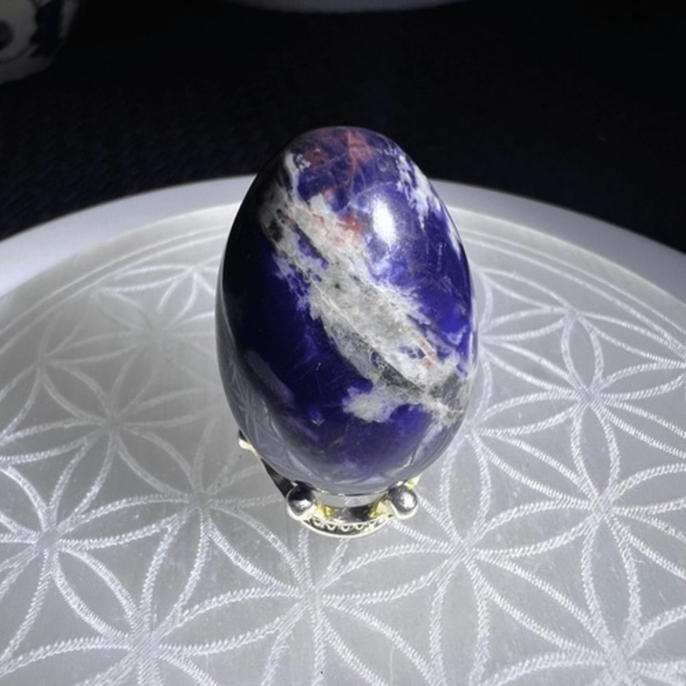 Sodalite Crystal Egg Meditation Stone - Picture 3 of 12